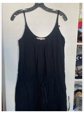 Xirena Black Cotton Gauze romper Boho sleeveless Relaxed Pockets Size XS